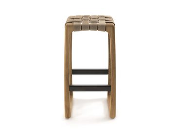 BUNGALOW BAR - Sled base high solid wood stool with footrest by Riva 1920 - view 3